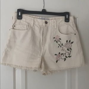 Zara Flower Embroidered Shorts
